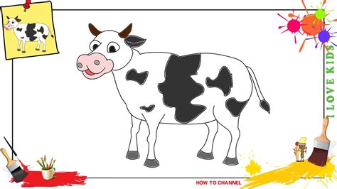Start by drawing an oval. How to draw a cow 3 SIMPLE, EASY & SLOWLY step by step for ...