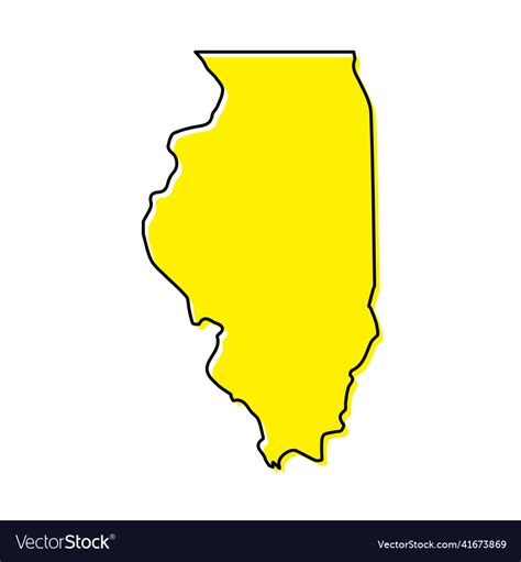Simple Outline Map Of Illinois Is A State Vector Image