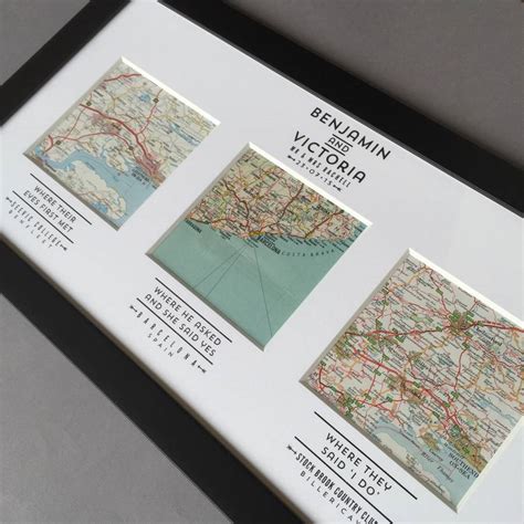 Personalised Map Wedding Art By Basil And Ford