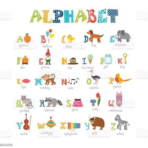 Collection by sarah dressler • last updated 12 weeks ago. Children Alphabet With Cute Cartoon Animals Stock ...