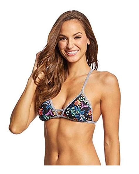 Lucky Brand Triangle Hipster Bikini Swimsuit Top In Black Lyst