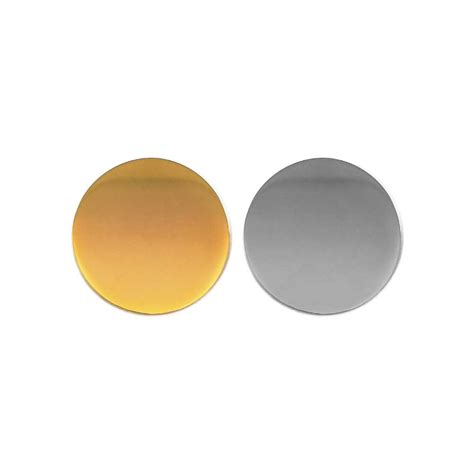 Round Flat Metal Badges 20mm Gold And Silver Colors Magic Trading