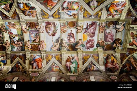 Sistine Chapel Ceiling Frescoes By Michelangelo Vatican Museum Rome