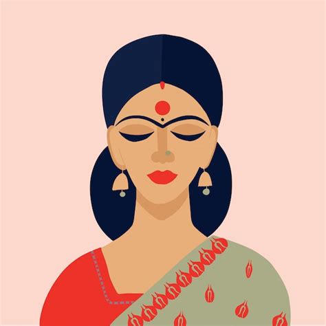 Premium Vector Indian Girl Fashion Portrait