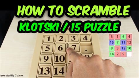How To Scramble The 15 Puzzle Klotski Tfc Youtube