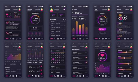 Designers spent lots of time in making mock ups of app ui, in which they have to use design ui elements again and again. Set of UI, UX, GUI screens Fitness app flat design ...