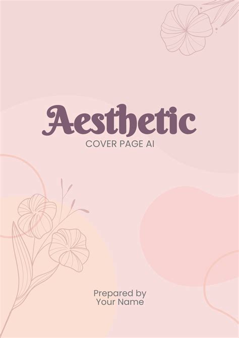 Aesthetic Cover Page Ai Template Edit Online And Download Example
