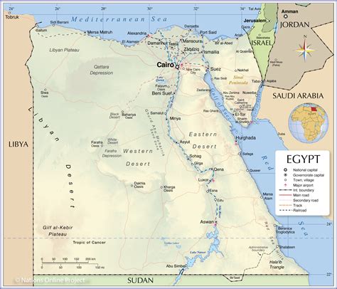 Political Map Of Egypt Nations Online Project