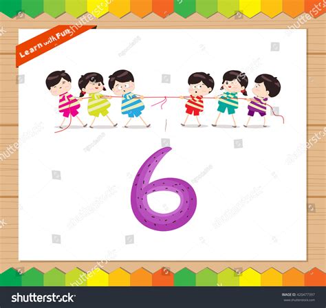 Kids Playing Number 6 Stock Vector Royalty Free 420477397 Shutterstock