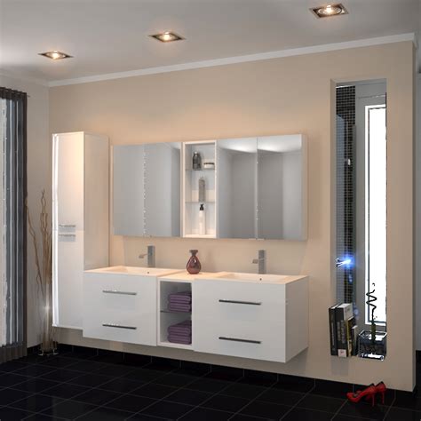 Choosing the right wall hung vanity with basin. Sonix 1500 Wall hung Double Basin Vanity Unit White Buy Online at Bathroom City