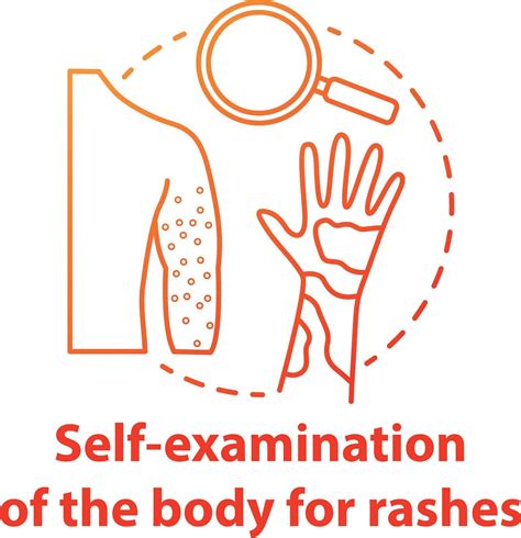 body self examination red concept icon rash eczema symptoms signs inflammation itchiness on
