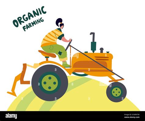 Organic Farming Agricultural Workers Planting And Gathering Crops
