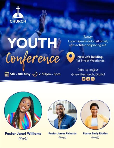 Church Youth Conference Poster Design Template Postermywall