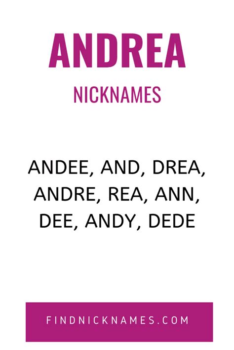20 Popular Nicknames For Andrea Find Nicknames