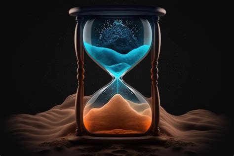 Premium Photo Hourglass With Glowing Sand Background Wallpaper
