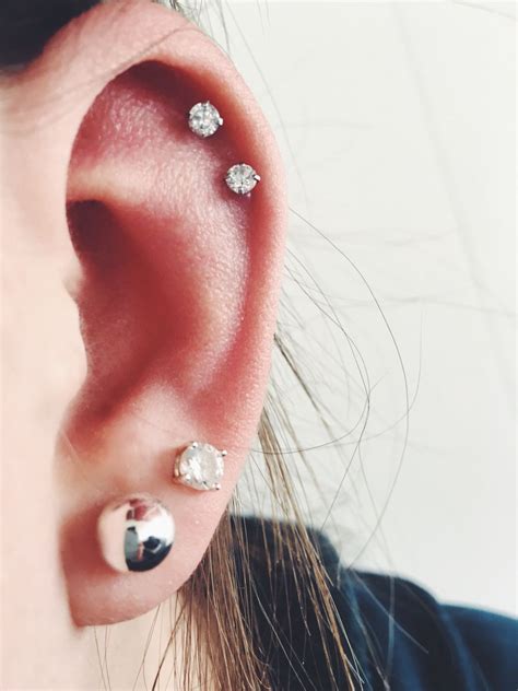 Weltgrößter piercingshop mit über 80.000 produkten. Double helix double cartilage studs earrings | Cartilage ...