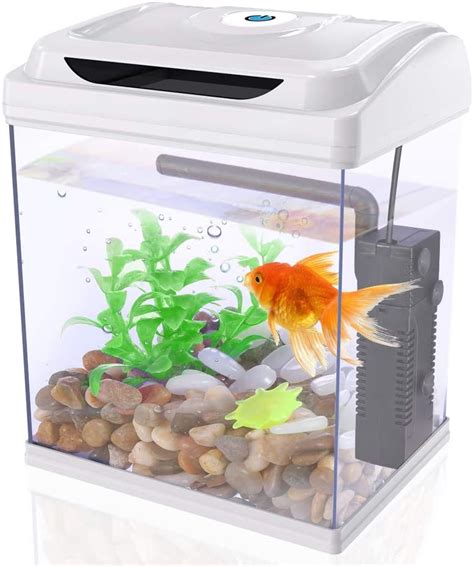 Betta Fish Tank 360 Aquarium With Led Light Gallon Fish Bowl Small