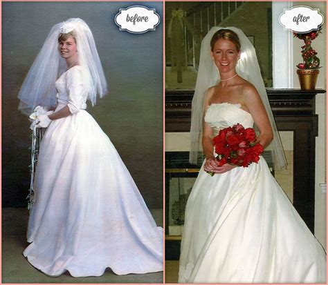 bride amy wore her mother s wedding gown shown on the left in 1964 amy was married nearly 40