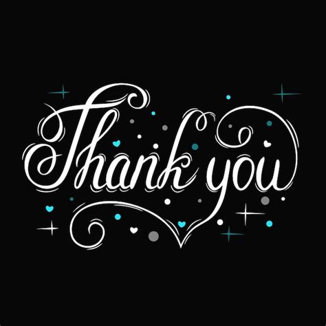 Premium Vector Vector Illustration Thank You Lettering In White And