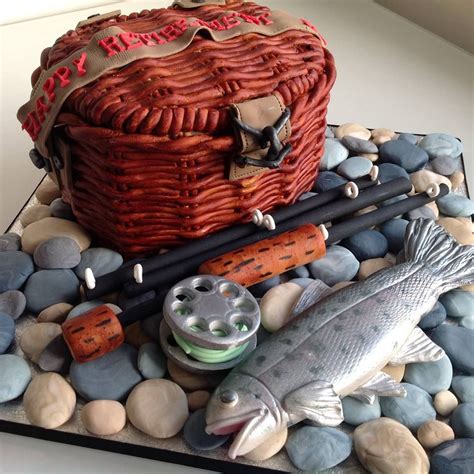 Fishing Basket Cake Fishing Basket Cake With Fishing Rod And Reel