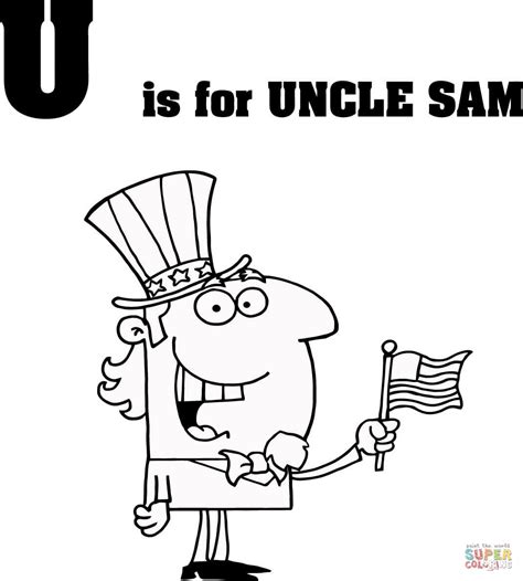 The first is labeled download which will prompt you to download the pdf version of this coloring page. Letter U is for Uncle Sam coloring page | Free Printable ...