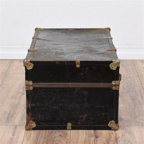 Distressed Black And Brass Trunk Online Auctions San Diego