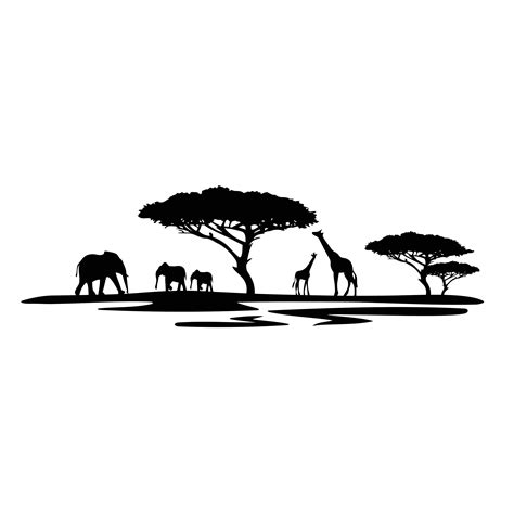 Africa Savanna Elephant Giraffe Graphics Svg Dxf Eps Png Cdr