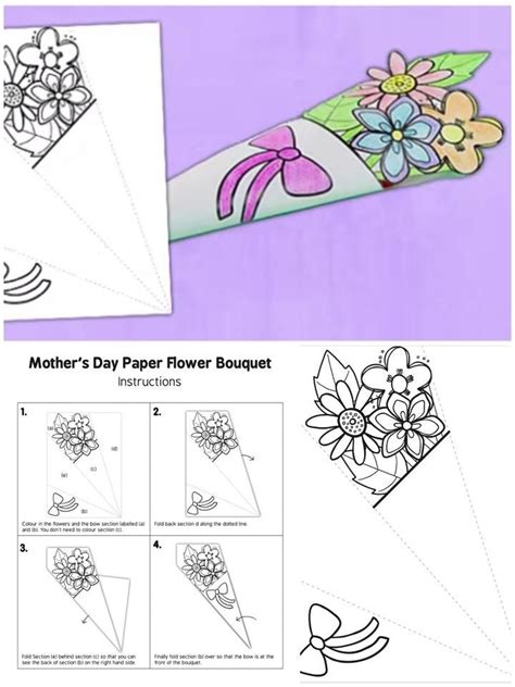 Mothers Day Paper Flower Bouquet Pdf Document Only In 2021 Paper