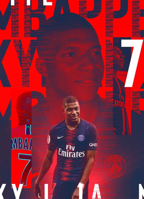 Psg X Mbappé On Behance Kylian Mbappé Psg Soccer Poster