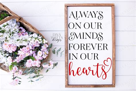 Svg Always On Our Minds Forever In Our Hearts Cutting File Etsy