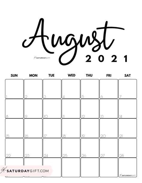 Printable Calendar 2021 Vertical August 2021 Vertical Calendar Portrait