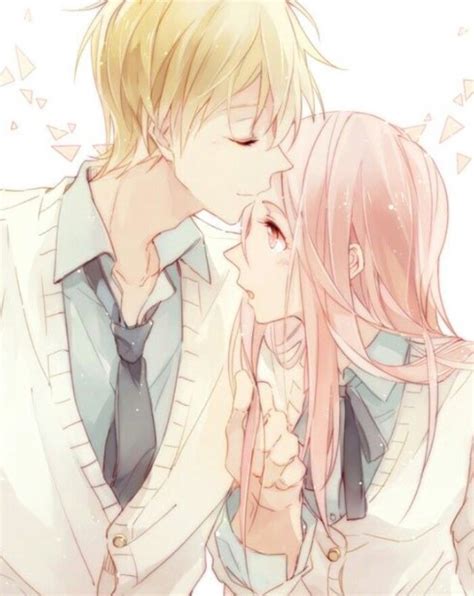 Anime Couple Kiss On Forehead Drawing