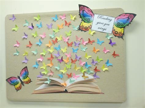 Pin By Ely Soto On My Library Displays And Media Butterfly Bulletin Board School Crafts School