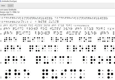 88 Braille Fonts For Windows