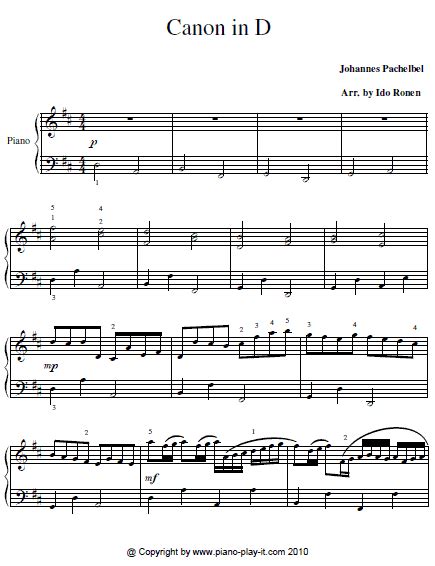 Download and print top quality canon in d and gigue (easy version) sheet music for piano solo by johann pachelbel. Canon in D for Beginners | Piano sheet music free, Sheet music, Piano sheet music