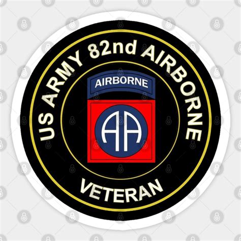 Proud Us Army 82nd Airborne Division Veteran Parachutist Wings Circle