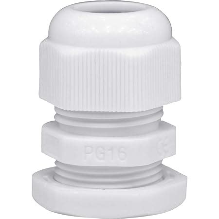 Lantee PG 16 Cable Gland 20 Pieces White Plastic Nylon Waterproof