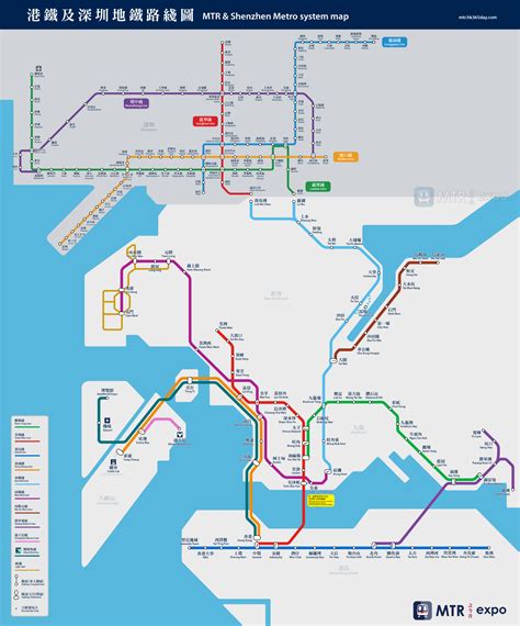 港鐵及深圳地鐵路綫圖 鐵路迷專區 交通運輸迷