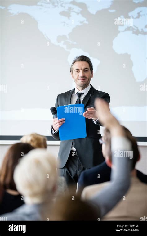 Public Speaker Asking Questions Audience Hi Res Stock Photography And