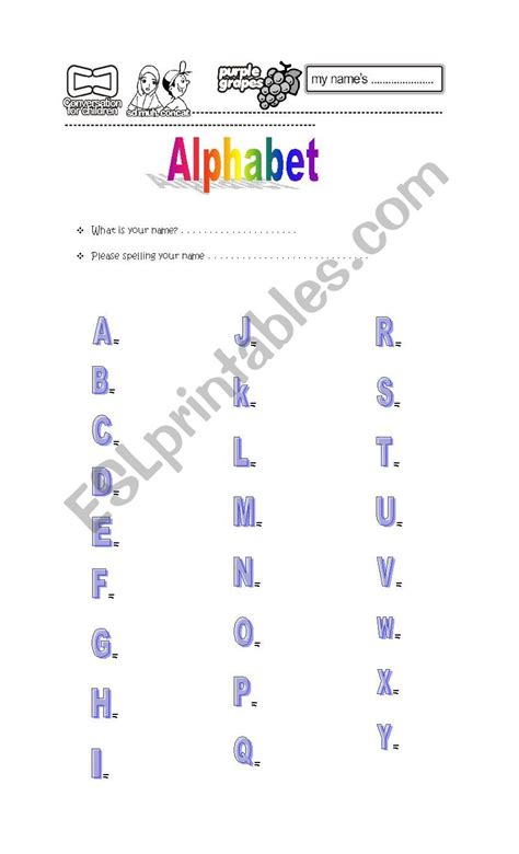 Alphabet Esl Worksheet By Rina89