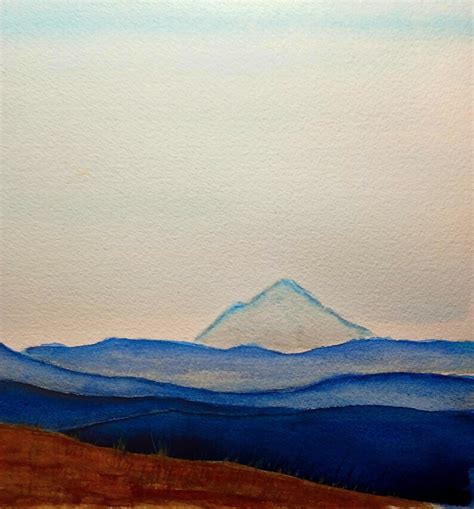 Mt Rainier Original Watercolor Painting Mountainscape Etsy