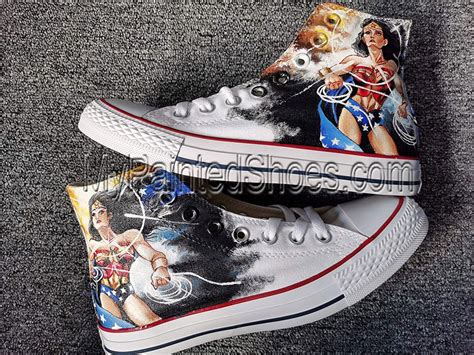 Wonder Woman Shoes Custom Hand Painted Shoes Hightop Sneakers