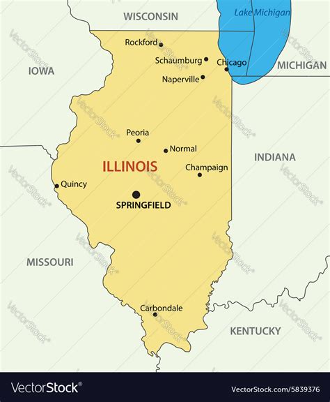 Illinois Map Royalty Free Vector Image Vectorstock