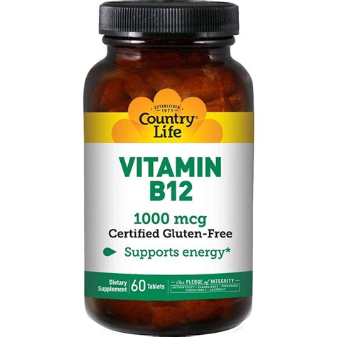 Country Life Vitamin B12 1000mcg 60 Vegan Tablets Healthland Co