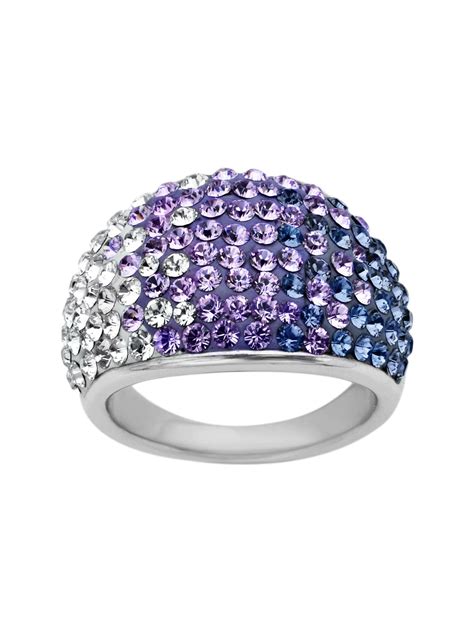 Swarovski Elements 925 Sterling Silver Diamond Crystal Ring New