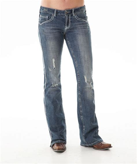 Cowgirl Tuff Womens Blue Cotton Blend Jeans Honey Got Ripped Cowgirl Tuff Womens Blues