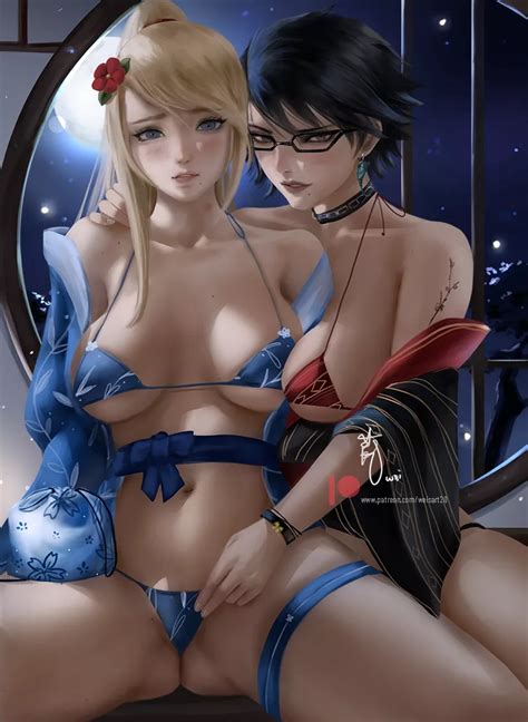 Samus And Bayonetta Wei Nudes By Kuro Oji