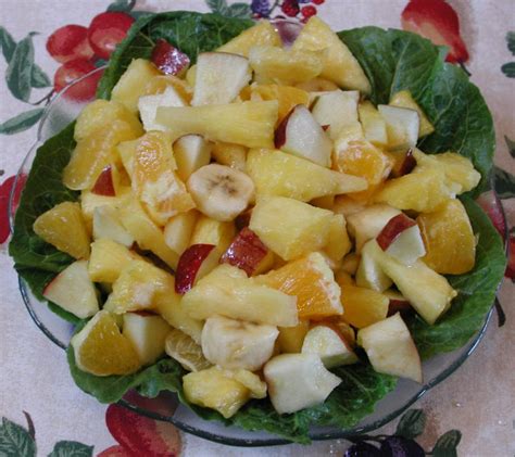 Apple Banana Orange Pineapple Romaine Fruit Salad Photo An All