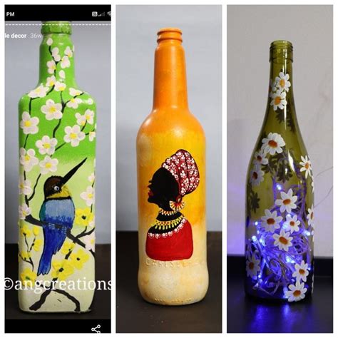 3 Bottle Painting Ideas Bottle Crafts Bottles Decoration Bottle Art