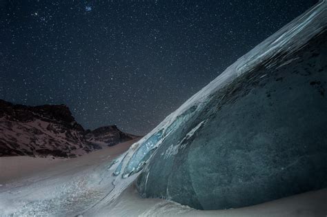 At The Edge Of The Athabasca Glacier In Jasper National Park Alberta